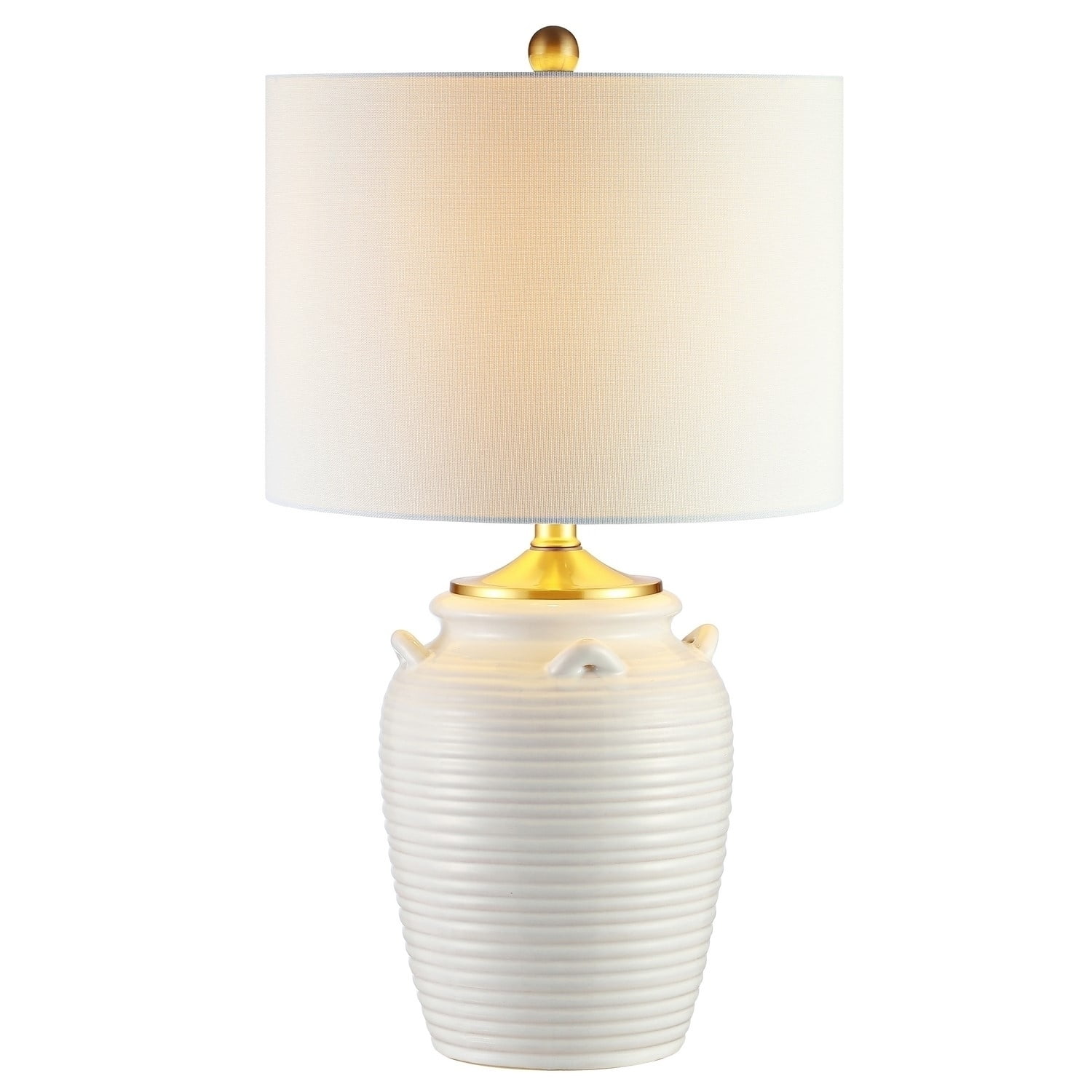 SAFAVIEH Lener 24 in. H Rustic Modern Table Lamp, Ivory