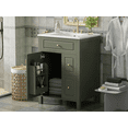 thumbnail image 5 of Lisonu 24-Inch Bathroom Vanity with Ceramic Sink, Green Wood Cabinet with Soft Close Door and Drawers, Gold Hardware, Traditional Storage Solution for Small Bathrooms, 5 of 24