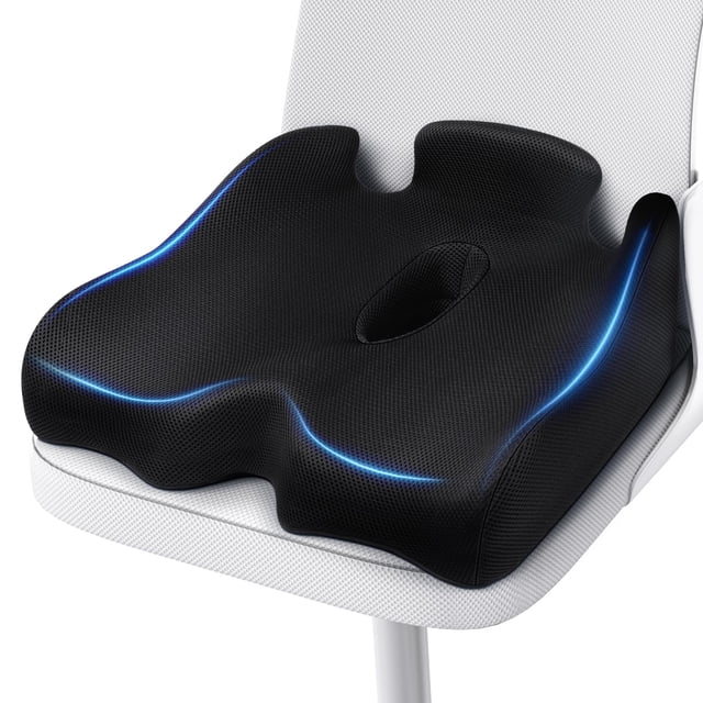 Cojín Memory Benazcap para silla de oficina, color negro