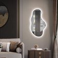 thumbnail image 3 of Asymmetrical Irregular Cloud Shape Frameless LED Lighted Decorative Wall Mirror, 36x24 inches, 3 of 7