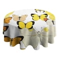 thumbnail image 4 of Yellow Butterfly Pattern Round Tablecloth 60"x60",Wrinkle Wipeable Table Cloth for Kitchen Dining Room Picnic Patio Party, 4 of 6