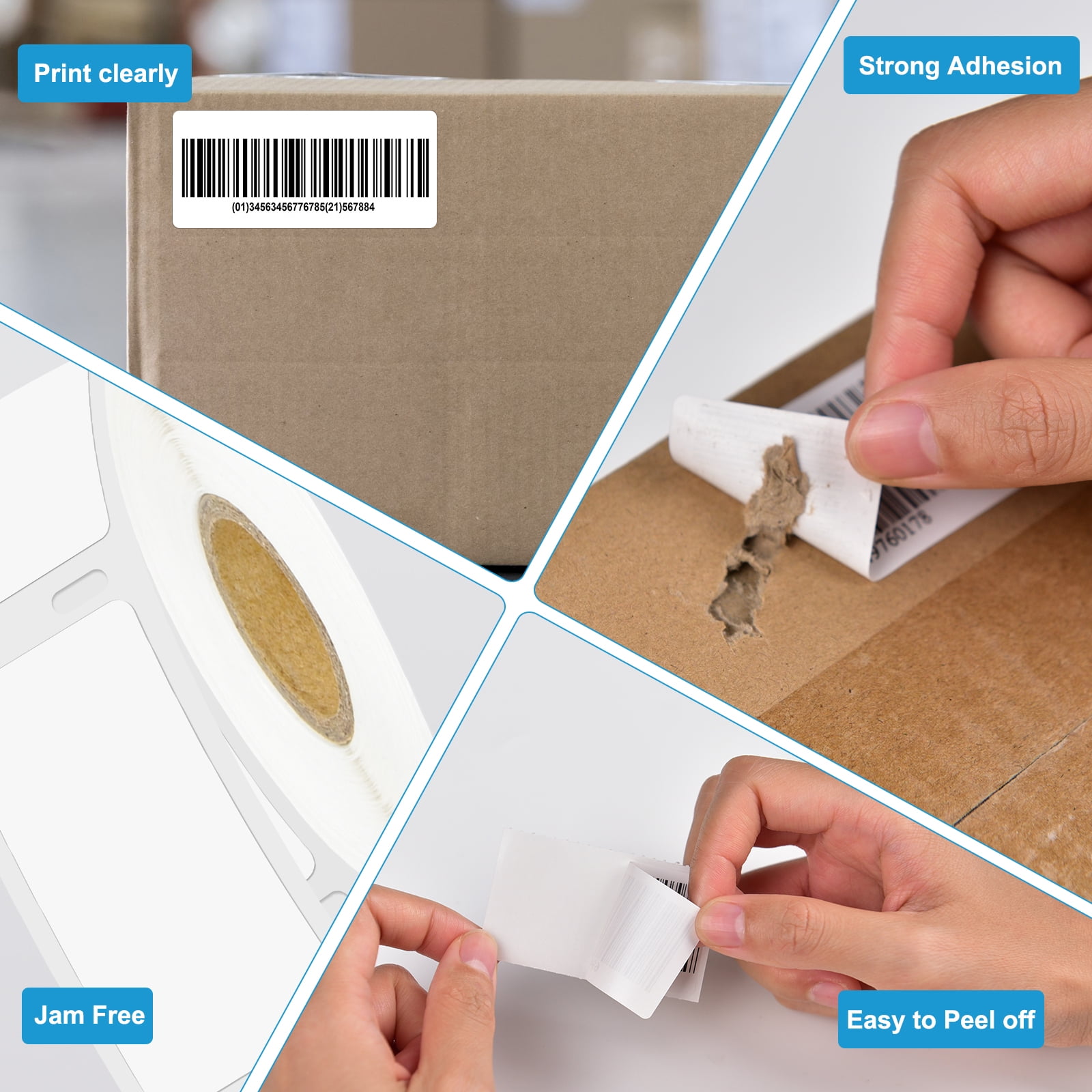 NineLeaf 8 Rolls Compatible for DYMO 30336 1 in x 2-1/8 in Shipping Address Barcode Direct Thermal Labels, 500 Labels Per Roll