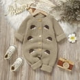thumbnail image 4 of Onesies Animals Knit Romper Sweater Long Sleeve Button Down Jumpsuit Onesies Khaki 12 Months-18 Months, 4 of 7