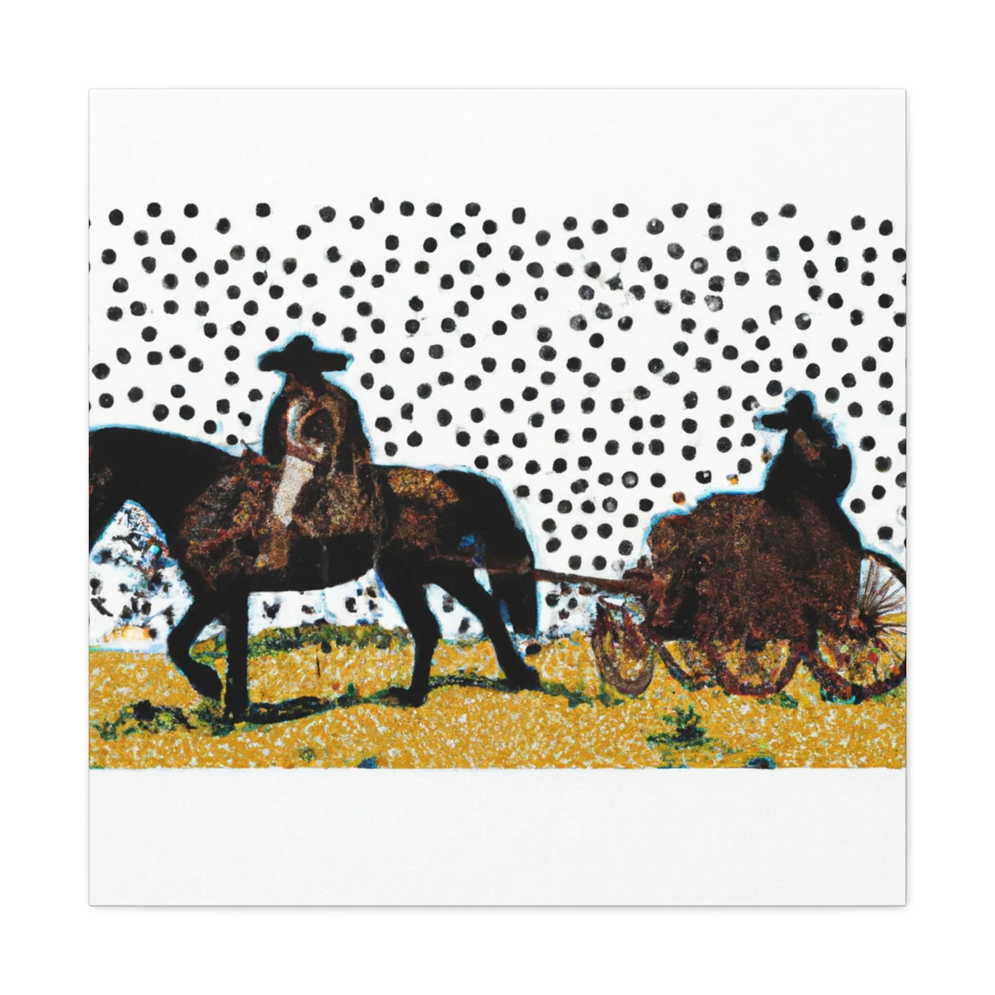 Spirit Riders Pointillism Stagecoach in Pointillism - Canvas - Walmart.com