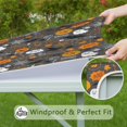 thumbnail image 6 of Gray Halloween Boo Icons Square Fitted Tablecloth with Elastic Edge,Square Table Cover,Washable Elastic Table Cover for Home Kitchen Party Decor 36"x36", 6 of 6