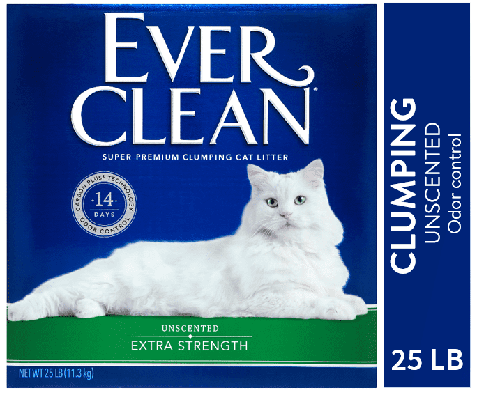 Ever Clean Extra Strength Unscented Odor Control Cat Litter, 25 Lb Box