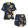 thumbnail image 5 of Picia Space Pajamas Sets for Women Soft Short-Sleeved Pjs with Lounge Shorts Two Piece Sleepwear-, 5 of 9