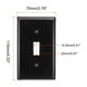 thumbnail image 2 of Placa de pared para interruptor de luz de palanca 1 gang cubierta negra PC 115mm x 70mm para paquete de 1, 2 of 5