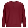 thumbnail image 4 of UQJfacai Mens Waffle Henley Shirts Long Sleeve Crewneck Button Tops Casual Basic T-Shirts Lightweight Knit Loose Pullover S-3XL, 4 of 7