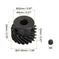 thumbnail image 2 of 8mm Interior Apertura 18T Helicoidal Engranaje 1 Mod Endurecido 45# Acero Espolón Diferencial Motor Engranaje Piezas Accesorios, Izquierda Dirección, 2 of 5
