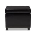 thumbnail image 2 of Pemberley Row Leather Black Ottoman Square Storage 18" Unassembled, 2 of 6