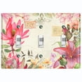 thumbnail image 1 of Metal Light Switch Plate Cover Elegant Floral Hummingbird Frame Tile Pink FLW109, 1 of 13