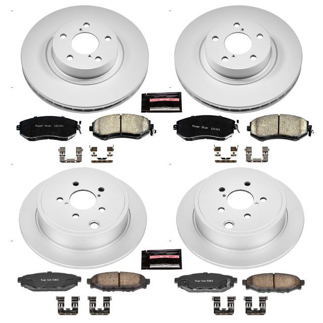 Power Stop Front & Rear Geomet Coated Brake Kit CRK6112 Fits 2011 Subaru Impreza