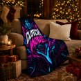 thumbnail image 3 of Clutch Mode Gaming Scene, Futuristic Neon Esports Graphic Style for Gamers, Trophy Aim Icon Theme and Birthday Gift, Cozy Flannel Blanket for Game Room Bedroom, Home Decor, 3 of 9