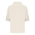 thumbnail image 5 of BLVB Oversized Cotton Linen Shirts for Women Roll Up Long Sleeve Button Down Lapel T Shirts Tops Trendy Womens Blouses Beige, 5 of 6
