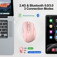 thumbnail image 2 of TECKNET Wireless Mouse (BT5.0/3.0 & 2.4G) Rechargeable 4800 DPI Silent USB A & Bluetooth Mouse 6 Buttons, Wide Compatibility - Pink, 2 of 9