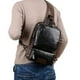 thumbnail image 5 of Mochila cruzada con correa, bolso de hombro para hombre, mochila Retro para bicicleta con correa de cuero PU para mujerColor: tamaño: 32*22*8cm Material: PU Cierre de cremallera 1. Bolso de cuero:, 5 of 5