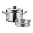 thumbnail image 1 of DOLITY Stainless Steel Steamer Pot Portable Steaming Pot for Home Travel Restaurant 24cm, 1 of 9