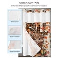 thumbnail image 2 of No Hook Cloth Fabric Shower Curtain with Snap in Liner, Thanksgiving Cattle Waterproof Shower Curtains Set with See Through Top Window, Fall Pumpkin Maple Leaf Botanical Beige Bath Curtains 60"x72", 2 of 6