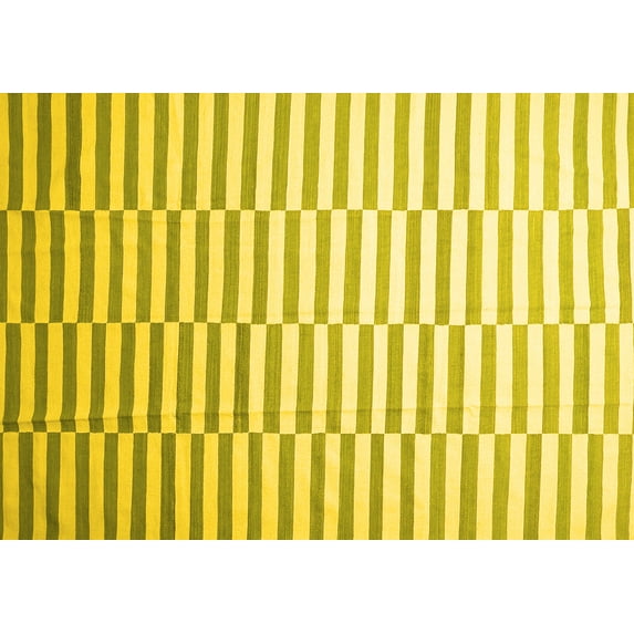 Ahgly Company Indoor Rectangle Abstract Yellow Contemporary Area Rugs, 6' x 9'