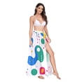 thumbnail image 2 of FORMRS Womens Long Sarong Beach Wrap Semi-Sheer Bikini Skirt Bathing Swimsuit Cover Up, Colorful Round, 2 of 7