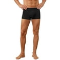 thumbnail image 4 of INSPIRE CHIC Men's Solid Color Elastic Waistband Lightweight Breathable Boxer Brief 32 Black, 4 of 5