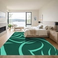 thumbnail image 3 of ODIKA 3'x5' Machine Washable Non-Slip Area Rug, Emerald Serpent Textured High Traffic Rug with Pad, Green, 927958, 3 of 8