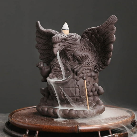 Purple Sand Creative Eagle Backflow Incense Burner Smoke Waterfall Incense Holder Office Teahouse Room Decoration Crafts