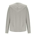 thumbnail image 3 of Felirenzacia Women's Long Sleeve Solid Color Hoodie, V Neck Pullover Top， Slim Fit Fall Sweatshirt, S-3XL, 3 of 6
