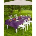thumbnail image 4 of Fsddascl Purple Starry Sky Outdoor Tablecloth - 60x102 Inch Rectangle Dining Table Cover, Yellow Retro Star Waterproof Outdoor Table Cloth with Umbrella Hole & Zipper for Picnic/Patio/Party, 4 of 7