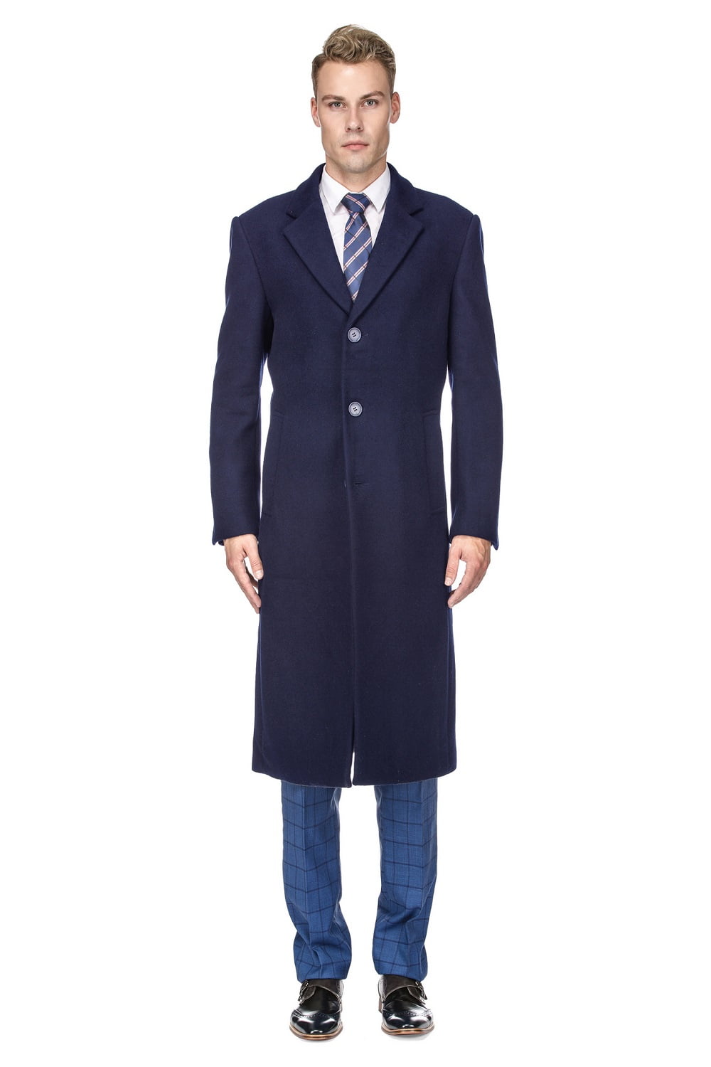 wool blend knee length coat