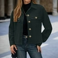 thumbnail image 2 of Jacket for Women Fall Solid Single Long Sleeve Lapel Workwear Shirts With Pocket Fall Winter Clothes, 2 of 6