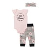 Miniville Baby Girl Mini Mama Bodysuit, Pant & Headband Outfit, 3-pc Set, Size 0-18M