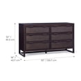 thumbnail image 6 of Teamson Home Hatteras Modern 6-Drawer Dresser with Natural Rattan Inset Panels, Solid Pine Wood Frame and Acacia Veneer, 6 of 11