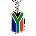 thumbnail image 5 of South Africa Flag Swivel Keychain Dog Tag Stainless Steel or 18k Gold, 5 of 10