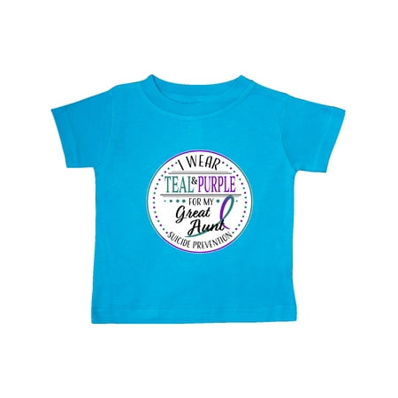 

Inktastic Suicide Prevention- I Wear Teal and Purple for My Great Aunt Gift Baby Boy or Baby Girl T-Shirt