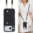 thumbnail image 5 of Tianyeda Crossbody Wallet Phone Case for iphone 17Pro ， PU Leather Case Back with Card Slot Magnetic Clasp Kickstand wrist holder black, 5 of 5