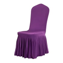 Tunhigl Stretch Velvet Dining Chair Covers, Ultra-Soft Jacquard Slipcovers, Elastic Fit 14-20" Seat, Machine-Washable, Spandex Polyester, Home Office Wedding Decor Purple