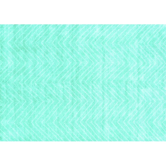 Ahgly Company Indoor Rectangle Solid Turquoise Blue Modern Area Rugs, 5' x 7'