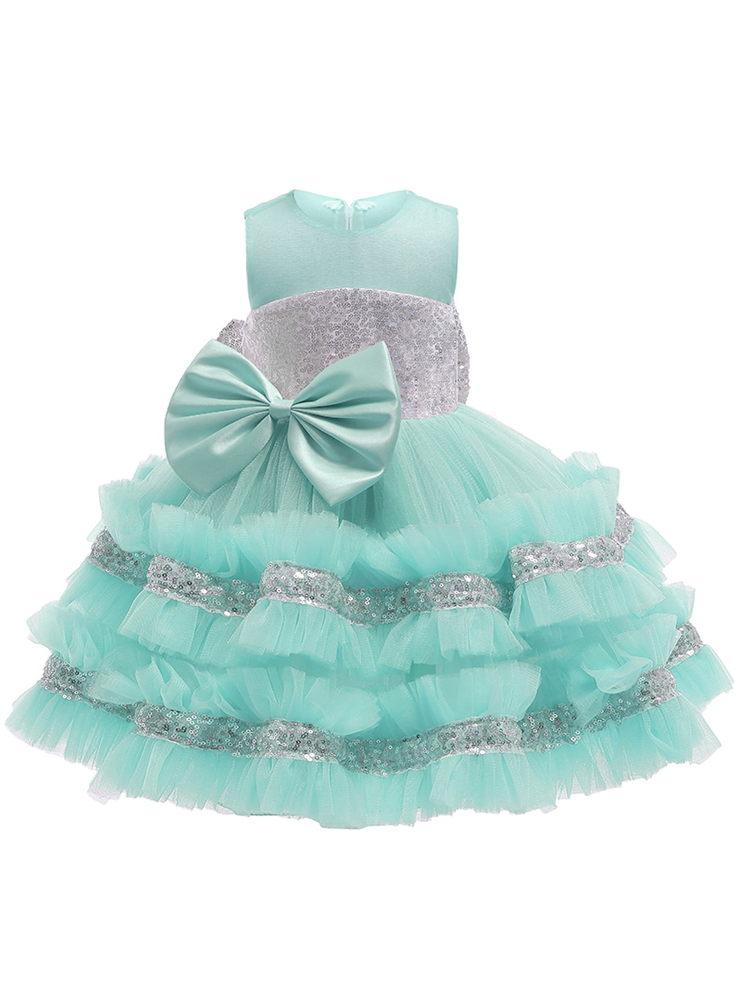 Mint Green Flower Girl Bridesmaid Prom Christening Xmas Party Dress 0-6m to 13y
