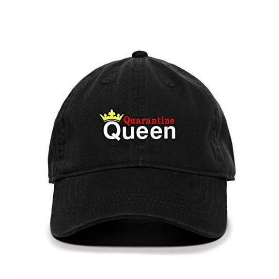 Tech Design Queen of Quarantine Baseball Cap Embroidered Cotton Adjustable Dad Hat Black