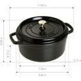 thumbnail image 3 of STAUB Cast Iron Dutch Oven 4-qt Round Cocotte, Made in France, Serves 3-4, Matte Black, 3 of 18