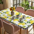 thumbnail image 3 of Yellow Lemon Table Cloths for 3 Foot Rectangle Tables, Summer Botanical Black Plaid Farmhouse Patio Waterproof Elastic Fitted Tablecloths, Washable Rectangular Table Cover for Camping, 3 of 8