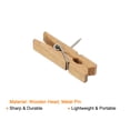 thumbnail image 4 of Uxcell Wooden Push Pins Decorative Pushpin with Clip for Craft Art, Brown 30 Pack, 4 of 5