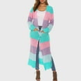 thumbnail image 2 of successthop Striped Sweaters for Women Plus Size Long Sleeve Tops Oversized Trendy Sweater Color Block Clothes Blue L, 2 of 5