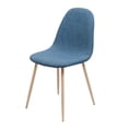 thumbnail image 5 of Noble House Samir Mid Century Fabric Dining Chairs, Set of 2, Muted Blue, Light Walnut, 5 of 12
