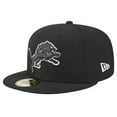 thumbnail image 3 of Men's New Era Black Detroit Lions Main Patch 59FIFTY Fitted Hat, 3 of 6