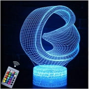 YSITIAN 3D Planet Saturn Night Lights Star Optical Illusion Lamps Remote Control&RGB Colors Bday Xmas Gift Ideas for Space Lovers Boys Girls Teen (Saturn) YT05-46