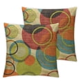 thumbnail image 2 of COMIO Mid Century Circle Pattern Throw Pillow Cover Repeat Colorful Retro Warm Ring Circle Yellow Background Pillow Case Decorative Men Women Room Cushion Cover for Home Couch Bed,2 pcs White, 2 of 6