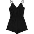thumbnail image 2 of Women's Leopard Print Wrap Spaghetti Strap Romper Cami Jumpsuit, 2 of 5